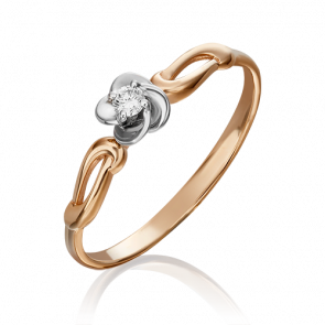 Кольцо из комбинированного золота Platina с бриллиантом 01-1537-00-101-1111-30 фото