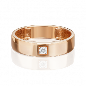 Золотое обручальное кольцо Platina с бриллиантом 01-1539-00-101-1110-30 фото