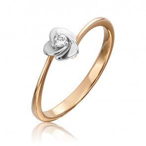 Кольцо из комбинированного золота Platina с бриллиантом 01-1558-00-101-1111-30 фото