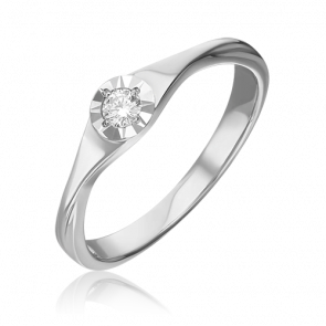 Кольцо из белого золота Platina с бриллиантом 01-1562-00-101-1120-30 фото