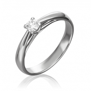 Кольцо из белого золота Platina с бриллиантом 01-1586-00-101-1120-30 фото