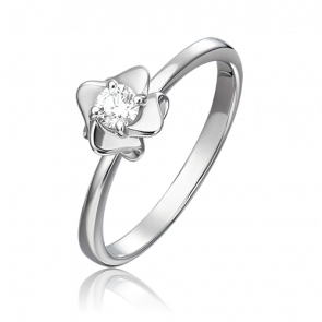 Кольцо из белого золота Platina с бриллиантом 01-1590-00-101-1120-30 фото
