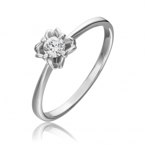 Кольцо из белого золота Platina с бриллиантом 01-1591-00-101-1120-30 фото