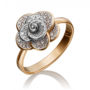 Кольцо из комбинированного золота Platina с бриллиантом 01-1601-00-101-1111-30 фото