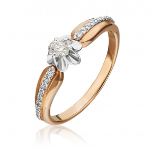 Кольцо из комбинированного золота Platina с бриллиантом 01-1605-00-101-1111-30 фото