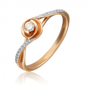 Золотое кольцо Platina с бриллиантом 01-1610-00-101-1110-30 фото
