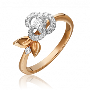 Кольцо из комбинированного золота Platina с бриллиантом 01-1612-00-101-1111-30 фото