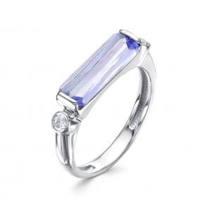 Серебряное кольцо АЛЬКОР с фианитом и ювелирным кристаллом 01-1642/0ТЗК-00 фото