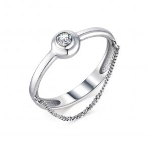 Серебряное кольцо АЛЬКОР с фианитом 01-1659/00КЦ-00 фото