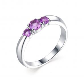 Серебряное кольцо АЛЬКОР с аметистом 01-1775/00АМ-00 фото
