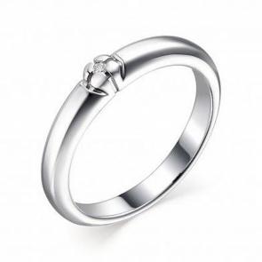 Серебряное помолвочное кольцо АЛЬКОР с бриллиантом 01-1780/000Б-00 фото