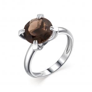 Серебряное кольцо АЛЬКОР с раухтопазом 01-1840/00РТ-00 фото