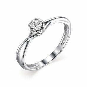Серебряное помолвочное кольцо АЛЬКОР с бриллиантом 01-1841/000Б-00 фото