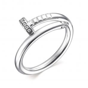 Серебряное кольцо Гвоздь АЛЬКОР с фианитом 01-1906/00КЦ-00 фото