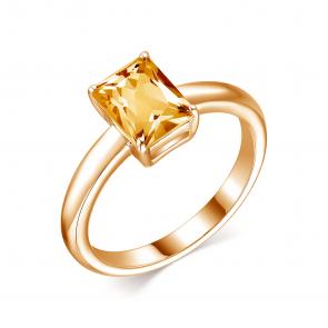 Серебряное кольцо АЛЬКОР с цитрином 01-1989/00ЦТ-06 фото