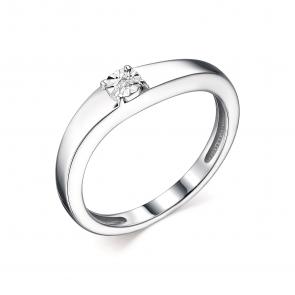 Серебряное кольцо АЛЬКОР с бриллиантом 01-2006/000Б-00 фото