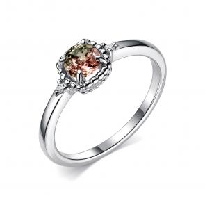 Серебряное кольцо АЛЬКОР с фианитом и султанитом 01-2098/00СТ-00 фото