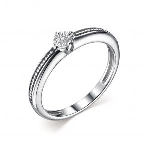 Серебряное кольцо АЛЬКОР с бриллиантом 01-2104/000Б-00 фото