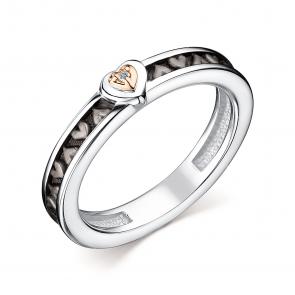 Серебряное кольцо Алькор с золотой накладкой и бриллиантом 01-2391/000Б-17 фото
