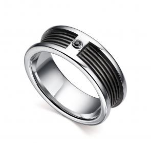 Кольцо из черненого серебра АЛЬКОР с чёрным бриллиантом 01-2506/00ЧБ-07 фото