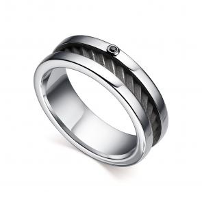 Кольцо из черненого серебра АЛЬКОР с чёрным бриллиантом 01-2507/00ЧБ-07 фото