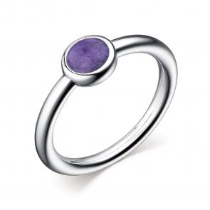 Кольцо из серебра АЛЬКОР с чароитом 01-2632/0ЧРТ-00 фото