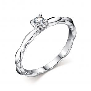 Серебряное кольцо АЛЬКОР с муассанитом 01-2697/000М-00 фото