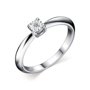 Помолвочное кольцо из серебра АЛЬКОР с бриллиантом 01-2707/000Б-00 фото