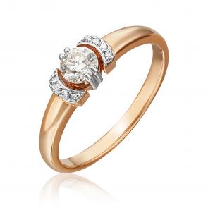 Кольцо из комбинированного золота Platina с фианитом 01-3068-00-501-1111-38 фото