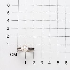 Серебряное кольцо АЛЬКОР с жемчугом 01-3072/0ЖСВ-17 фото