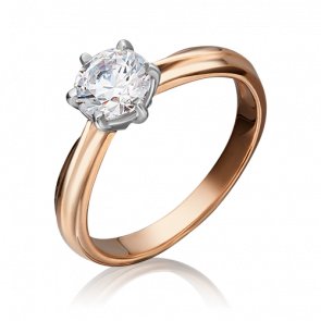 Кольцо из комбинированного золота Platina с фианитом 01-3090-00-501-1111-38 фото