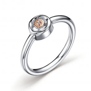 Серебряное кольцо Алькор с золотой накладкой и бриллиантом 01-3141/000Б-00 фото