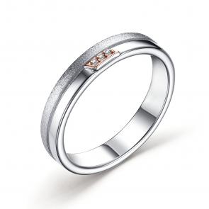 Серебряное кольцо АЛЬКОР с золотой накладкой и бриллиантом 01-3145/000Б-00 фото