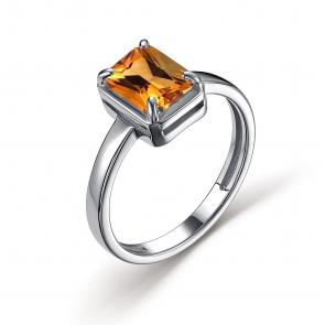 Серебряное кольцо АЛЬКОР с цитрином 01-3148/00ЦТ-00 фото