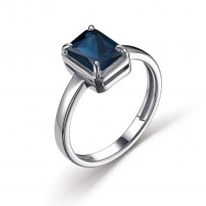 Серебряное кольцо АЛЬКОР с ситаллом цвета Лондон топаз 01-3148/0НСЛ-00 фото
