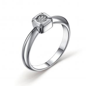 Серебряное кольцо АЛЬКОР с бриллиантом 01-3164/000Б-00 фото