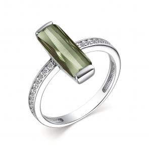 Серебряное кольцо АЛЬКОР с фианитом и султанитом 01-3233/0ССТ-00 фото