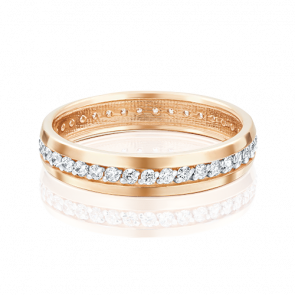 Обручальное кольцо из красного золота Platina с фианитом 01-3268-00-401-1110-24 фото