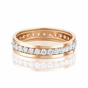 Золотое обручальное кольцо Platina с фианитом 01-3270-00-401-1110-24 фото