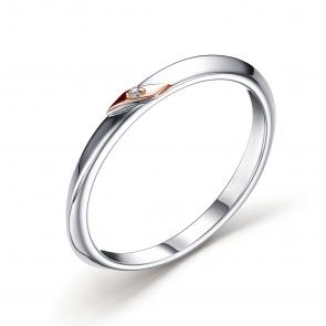Серебряное кольцо АЛЬКОР с золотой накладкой и бриллиантом 01-3271/000Б-00 фото