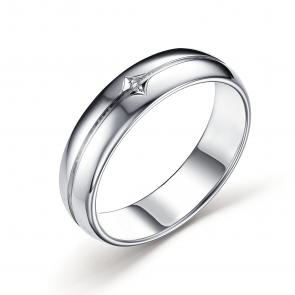 Серебряное кольцо АЛЬКОР с бриллиантом 01-3303/000Б-00 фото
