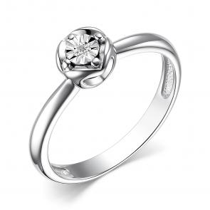 Серебряное кольцо АЛЬКОР с бриллиантом 01-3391/000Б-00 фото