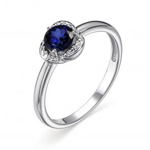 Серебряное кольцо АЛЬКОР с сапфиром 01-3439/000С-00 фото