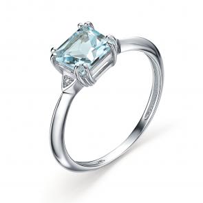 Серебряное кольцо АЛЬКОР с топазом и бриллиантом 01-3466/БРТБ-00 фото