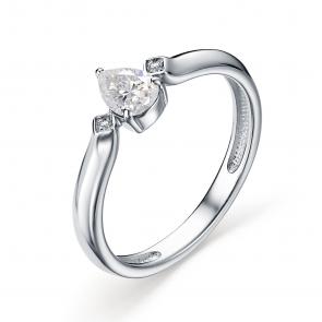 Серебряное кольцо АЛЬКОР с бриллиантом и горным хрусталём 01-3470/БРГХ-00 фото