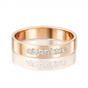 Обручальное кольцо из красного золота Platina с фианитом 01-3491-00-401-1110-18 фото