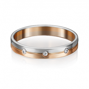 Обручальное кольцо из комбинированного золота Platina с фианитом 01-3507-00-401-1111-21 фото