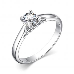 Серебряное кольцо АЛЬКОР с фианитом 01-3645/00СВ-00 фото