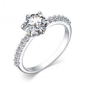 Серебряное кольцо АЛЬКОР с фианитом 01-3647/00СВ-00 фото