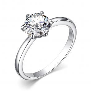 Серебряное кольцо АЛЬКОР с фианитом 01-3648/00СВ-00 фото
